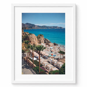 Coastline in Blue Mediterranean Beach Photography Print, Coastal Wall Art (8.5x11) - Salazar Soto Studio - print -