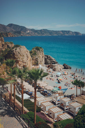 Coastline in Blue Mediterranean Beach Photography Print, Coastal Wall Art (8.5x11) - Salazar Soto Studio - print -